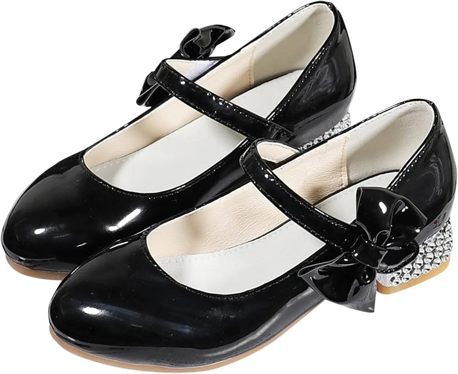 Shoes Low Heel Toddler Girls Dress Shoes Cute Bowknot Patent Mary Jane Flower Girls Wedding School Mary Jane Heels