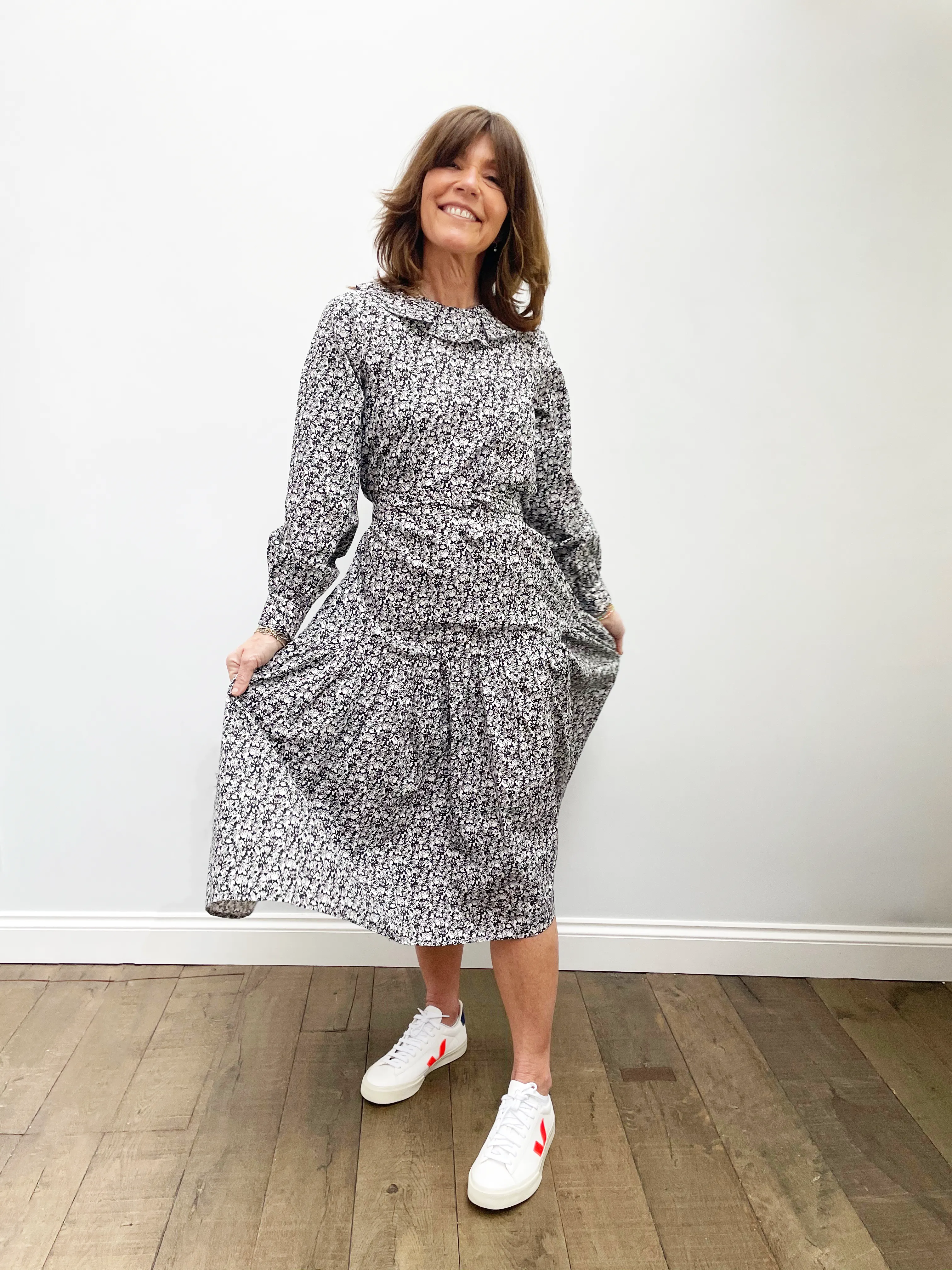 SLF Moana Frill Collar Dress in Parchment