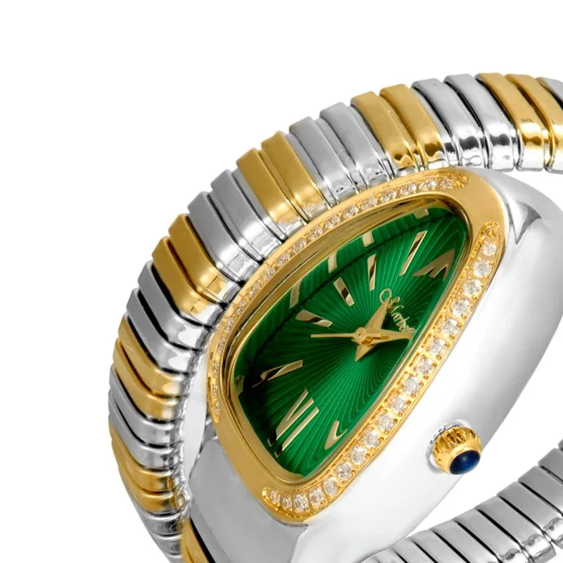 SSFOX Watch Middle East Explosive Ladies Fashion Personality Snake Head Bracelet Stainless Steel Diamond Snake Watch Women