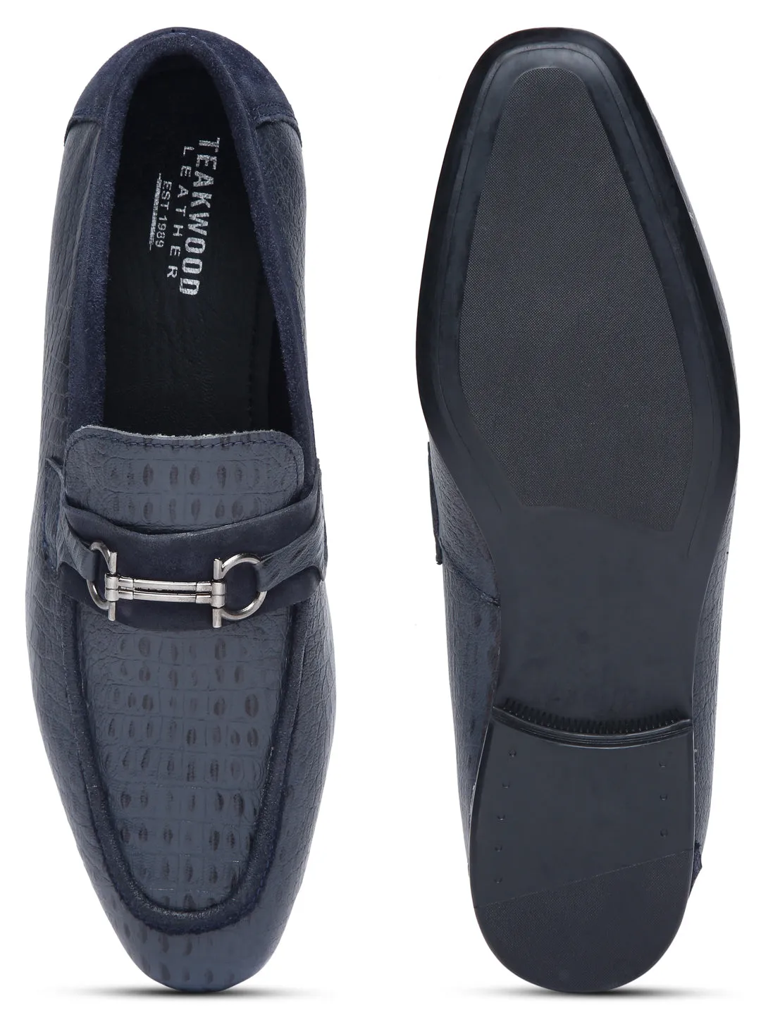 Teakwood Leather Men's Blue Casual Loafers