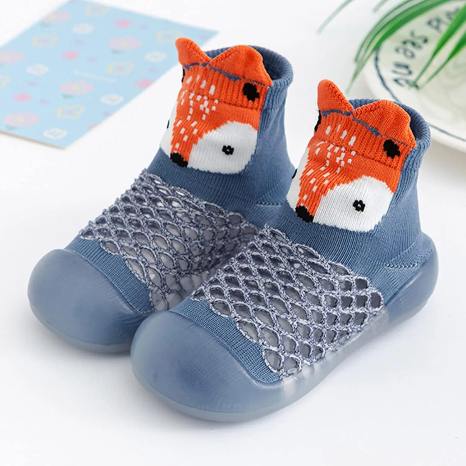 Toddler Baby Sock Shoes,0-3 Years Newborn Boys Girls Summer Cartoon Breathable Mesh Non Slip Prewalker Shoes