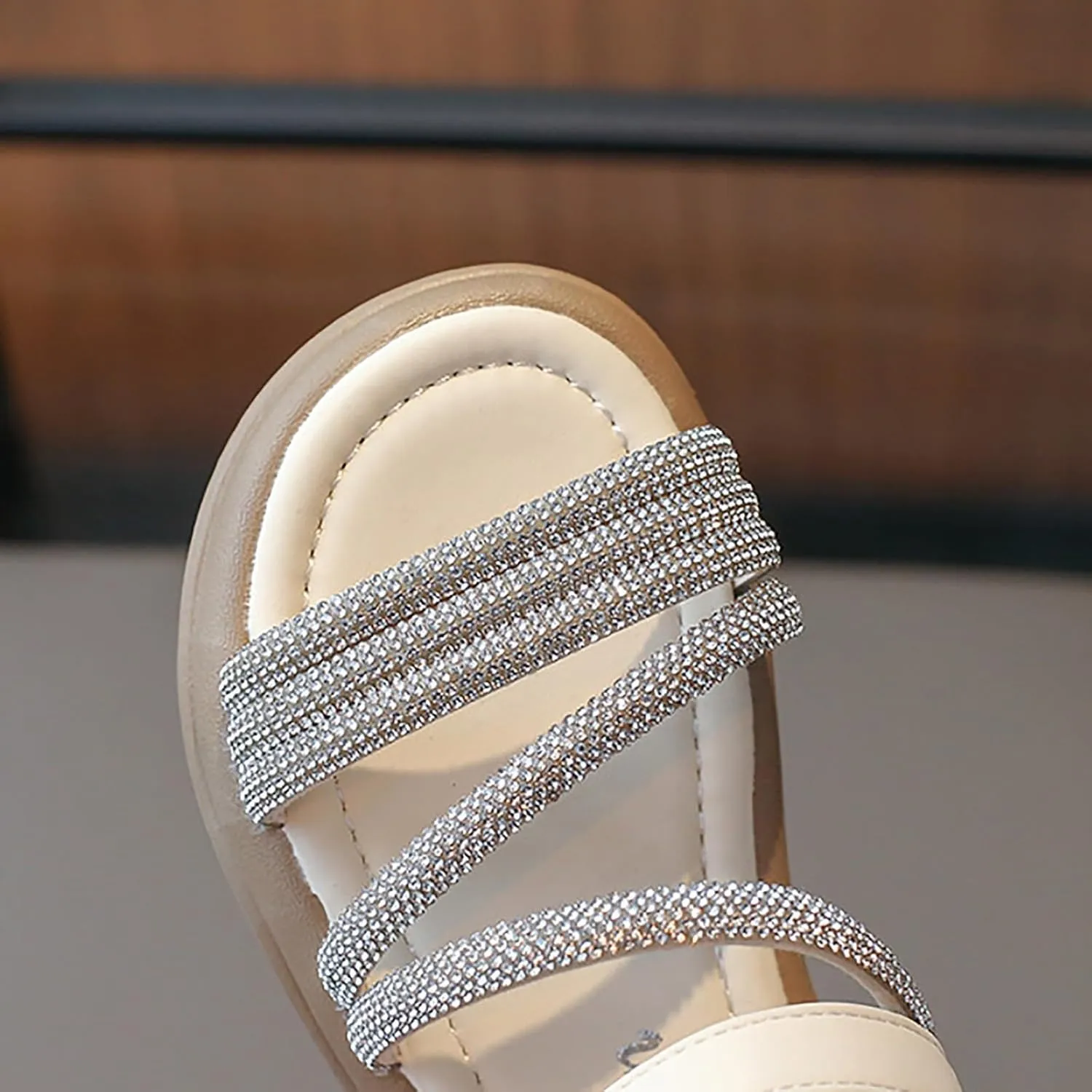 Toddler Flower Girl Sandals Girl Summer Dress Shoes Toddler Little Kid Roman Crystal Sandals Girls High Heels Sandals