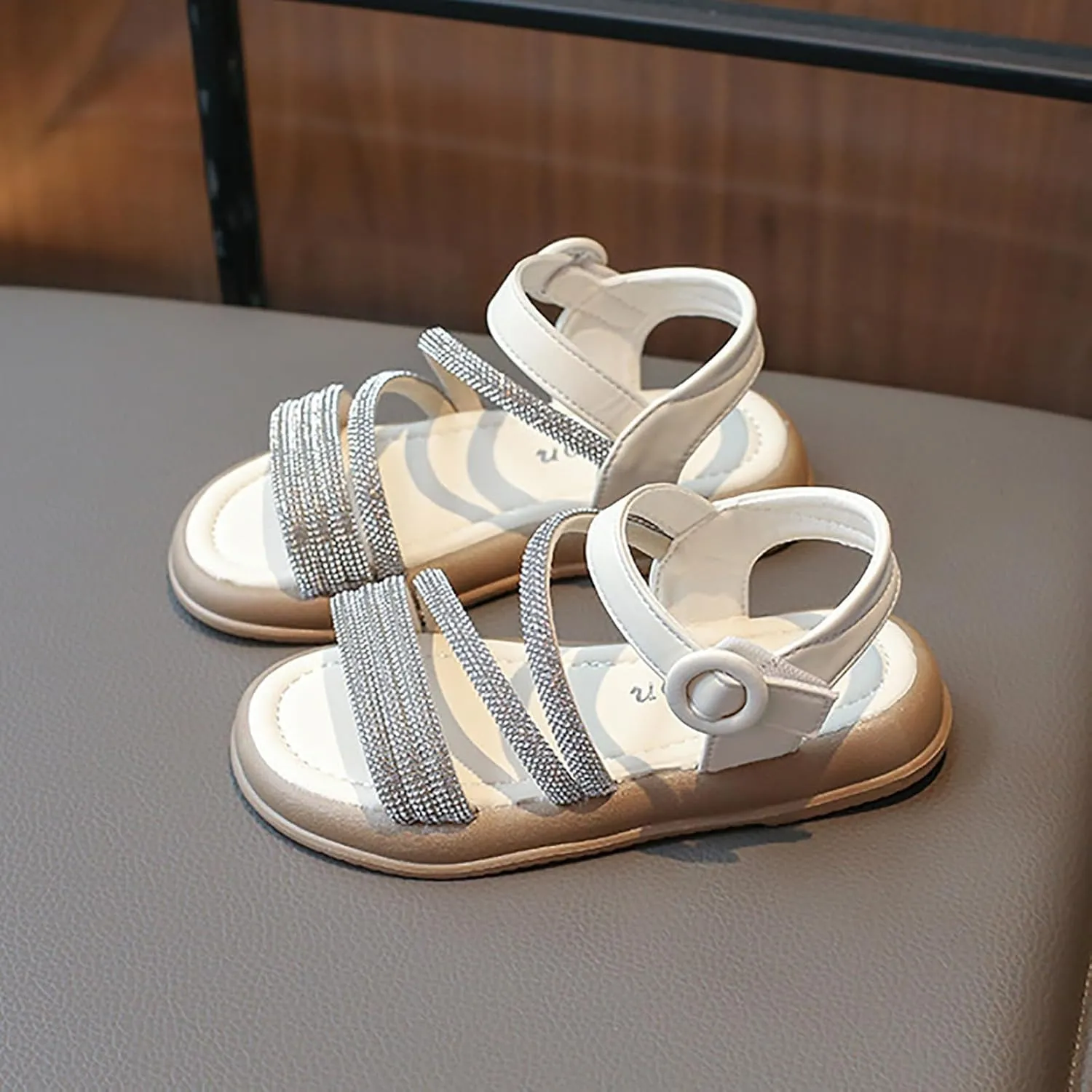 Toddler Flower Girl Sandals Girl Summer Dress Shoes Toddler Little Kid Roman Crystal Sandals Girls High Heels Sandals