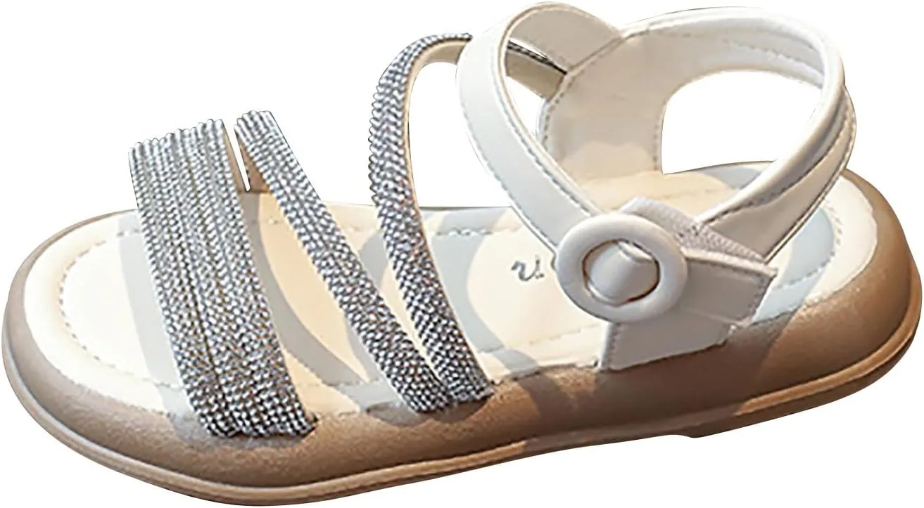 Toddler Flower Girl Sandals Girl Summer Dress Shoes Toddler Little Kid Roman Crystal Sandals Girls High Heels Sandals