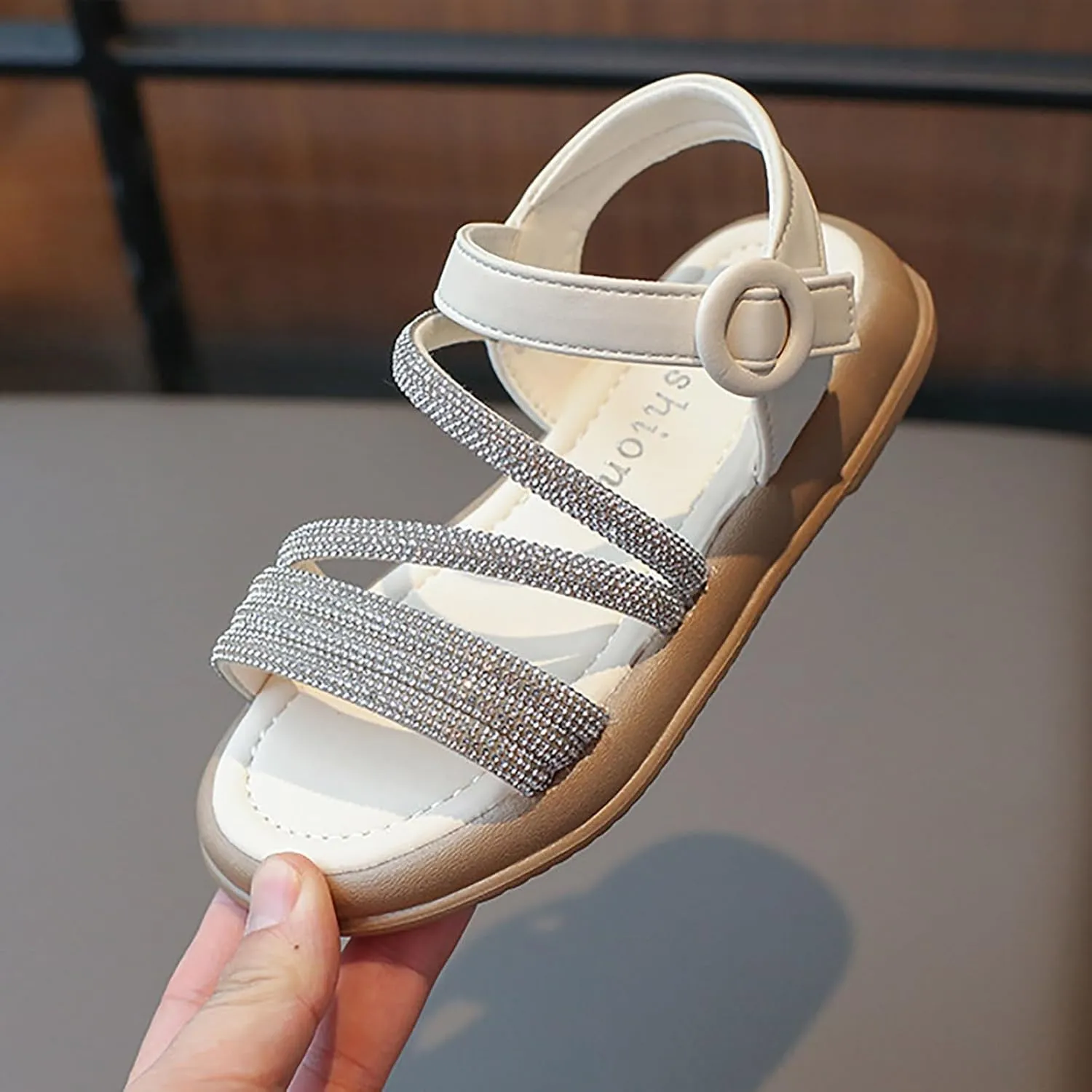 Toddler Flower Girl Sandals Girl Summer Dress Shoes Toddler Little Kid Roman Crystal Sandals Girls High Heels Sandals