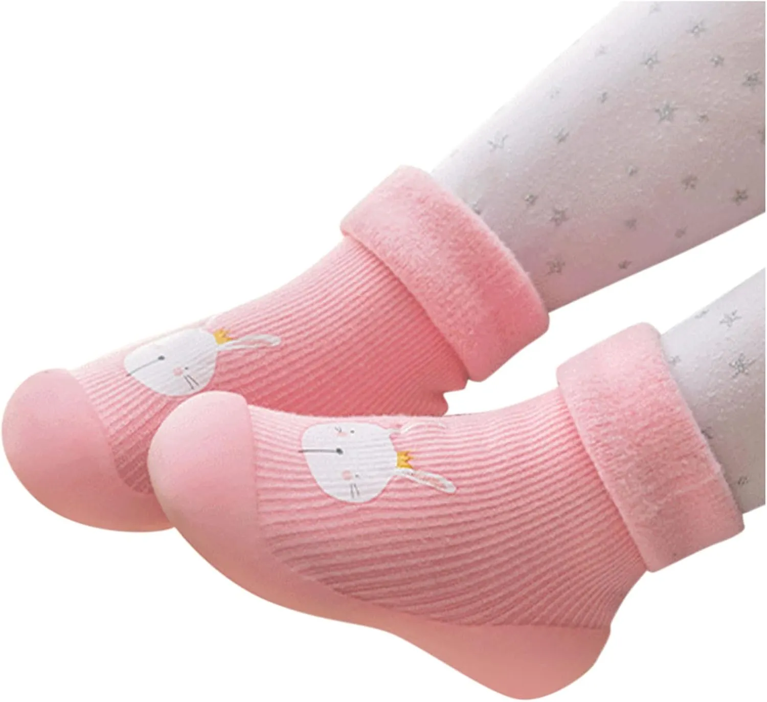 Toddler Girl Shoes,Kids Baby Boys Girls Warm Socks Shoes Knit Soft Solid Toddler Stocking Rubber Baby Slipper