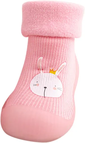 Toddler Girl Shoes,Kids Baby Boys Girls Warm Socks Shoes Knit Soft Solid Toddler Stocking Rubber Baby Slipper
