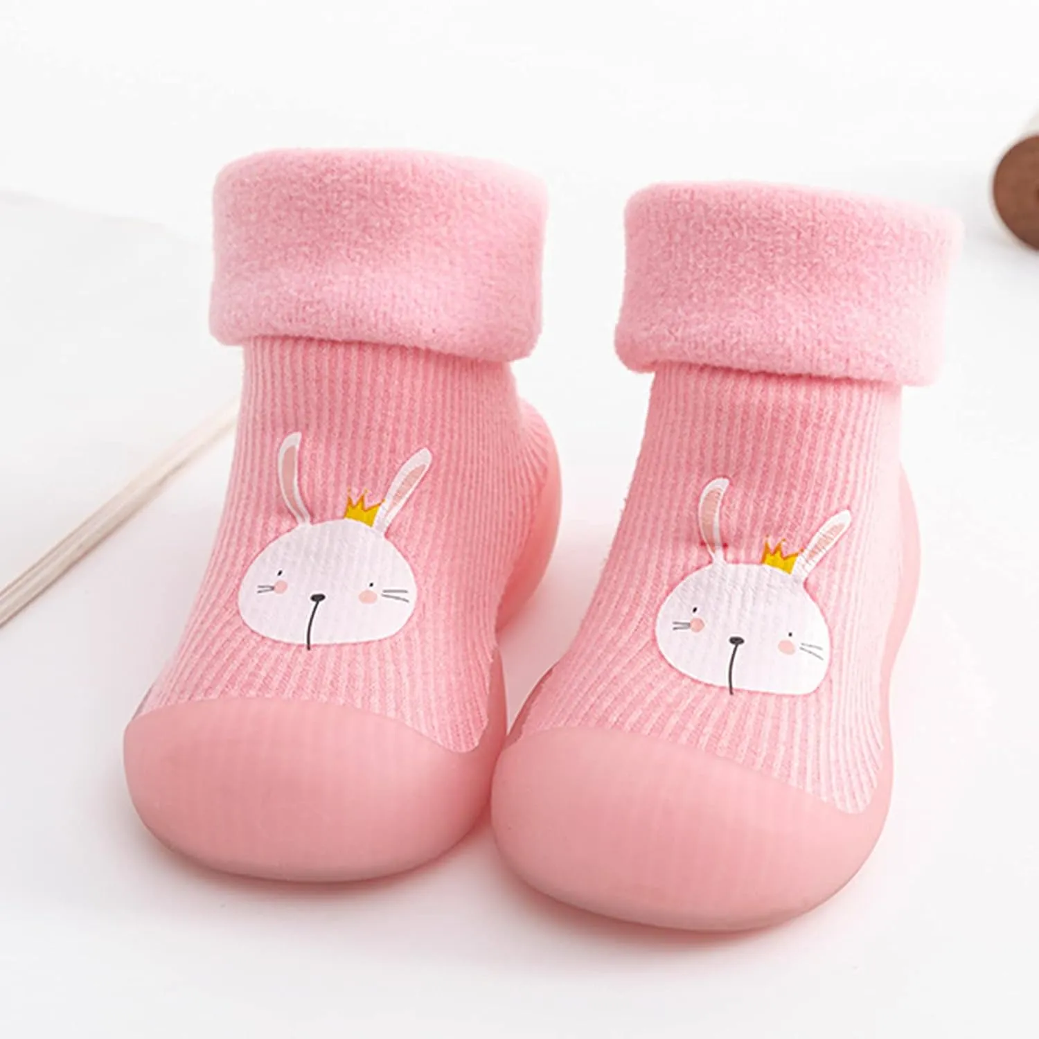Toddler Girl Shoes,Kids Baby Boys Girls Warm Socks Shoes Knit Soft Solid Toddler Stocking Rubber Baby Slipper