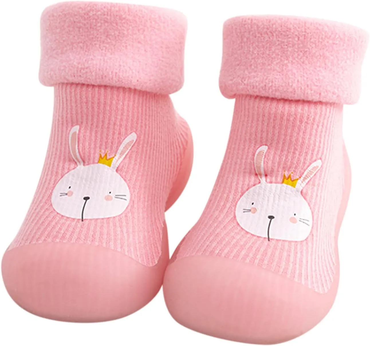 Toddler Girl Shoes,Kids Baby Boys Girls Warm Socks Shoes Knit Soft Solid Toddler Stocking Rubber Baby Slipper