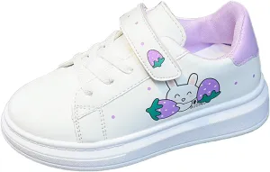 Toddler Sneakers for Girls Cue Cartoon Lightweight Leather Upper Sneakers Canvas Shoes Casual Athletic Shoes Kids