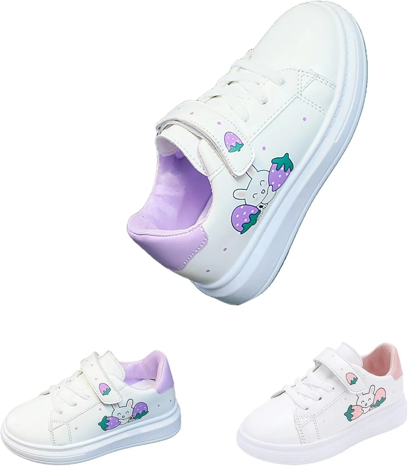 Toddler Sneakers for Girls Cue Cartoon Lightweight Leather Upper Sneakers Canvas Shoes Casual Athletic Shoes Kids
