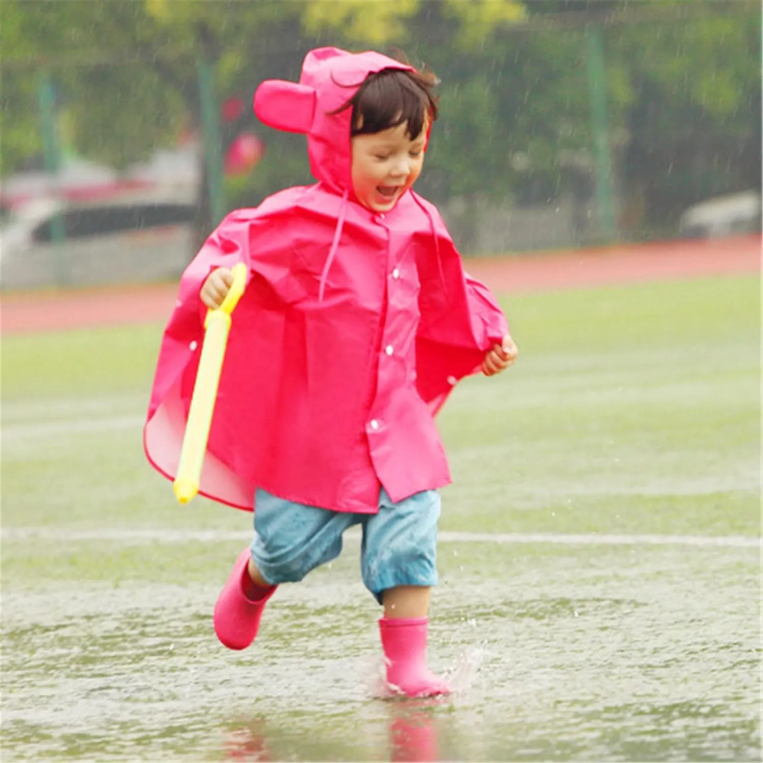 Unisex-Child Solid Rain Boots Baby Kids Easy On Rain Shoes Boots For Toddler Little Kid Lightweight Rainy Boys Boots
