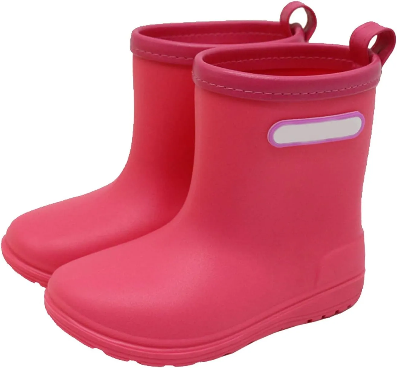 Unisex-Child Solid Rain Boots Baby Kids Easy On Rain Shoes Boots For Toddler Little Kid Lightweight Rainy Boys Boots