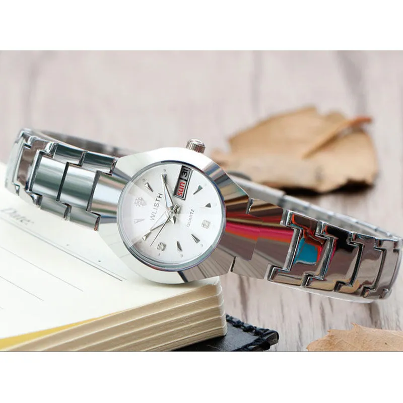 wlisth Men's Watch Fashion Men's Watch Couple Watch Luminous Waterproof Steel Band Watch Ladies Watch