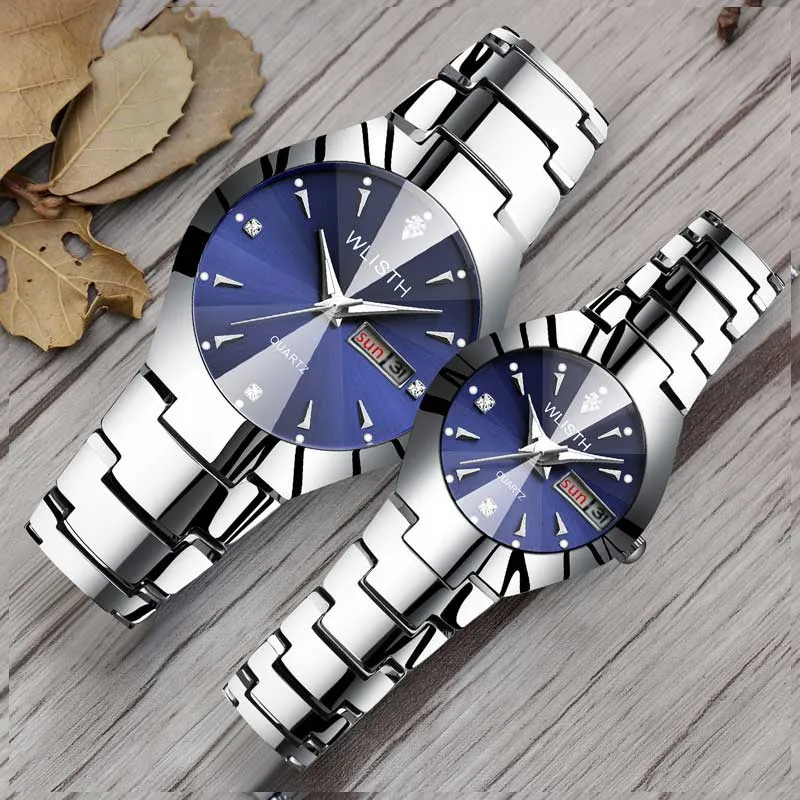 wlisth Men's Watch Fashion Men's Watch Couple Watch Luminous Waterproof Steel Band Watch Ladies Watch