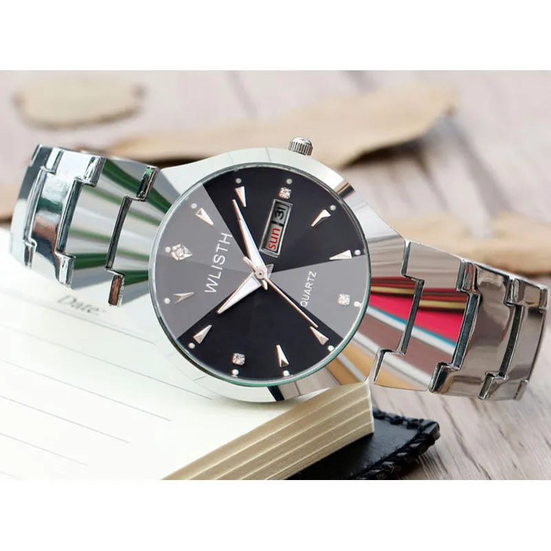 wlisth Men's Watch Fashion Men's Watch Couple Watch Luminous Waterproof Steel Band Watch Ladies Watch