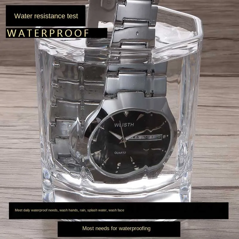 wlisth Men's Watch Fashion Men's Watch Couple Watch Luminous Waterproof Steel Band Watch Ladies Watch