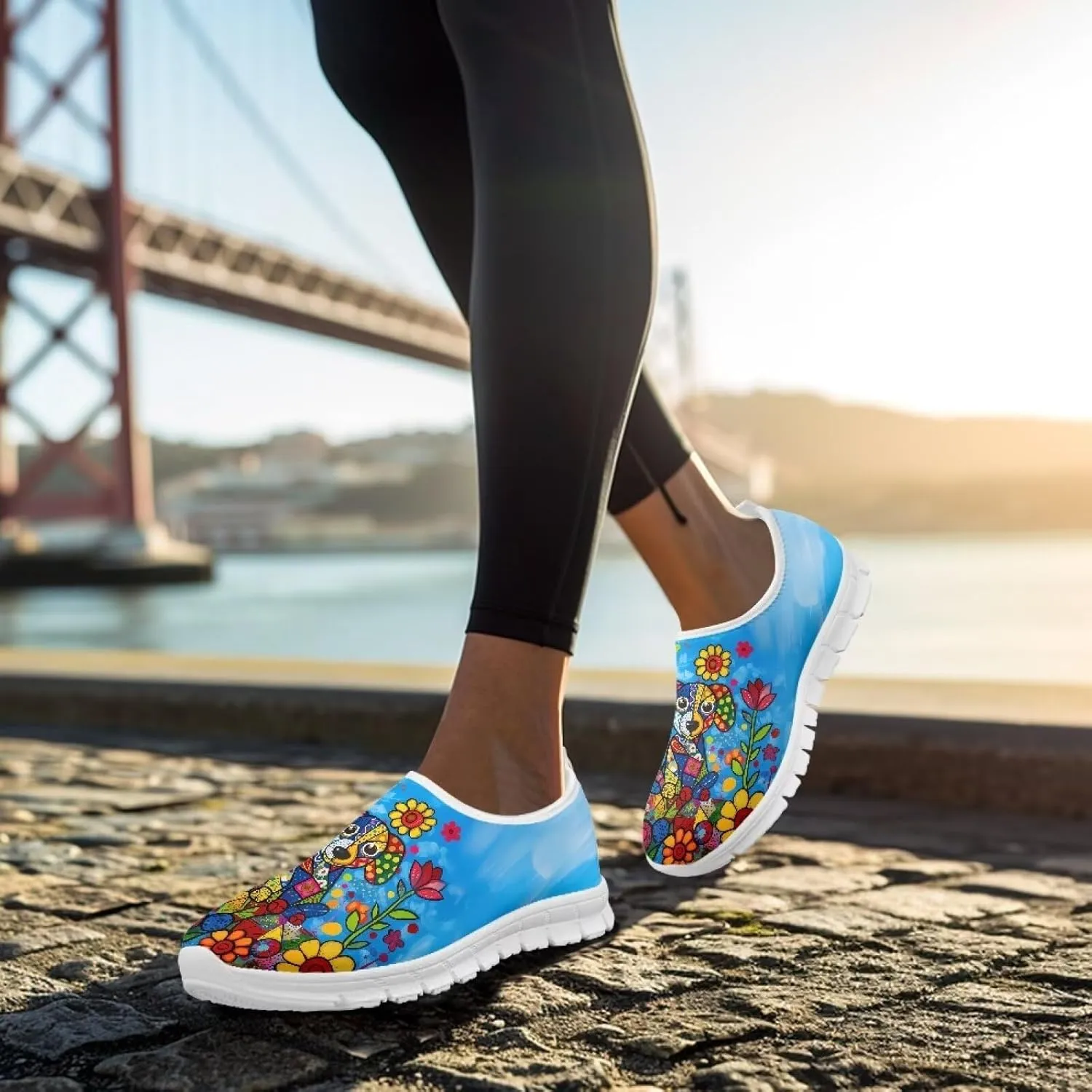 Women's Animals Sneaker Casual Lightweight Anti-Skid Outdoor Shoes Cozy Low-Top Slip On Holiday Running Sneaker for Ladies US 5.5-11.5