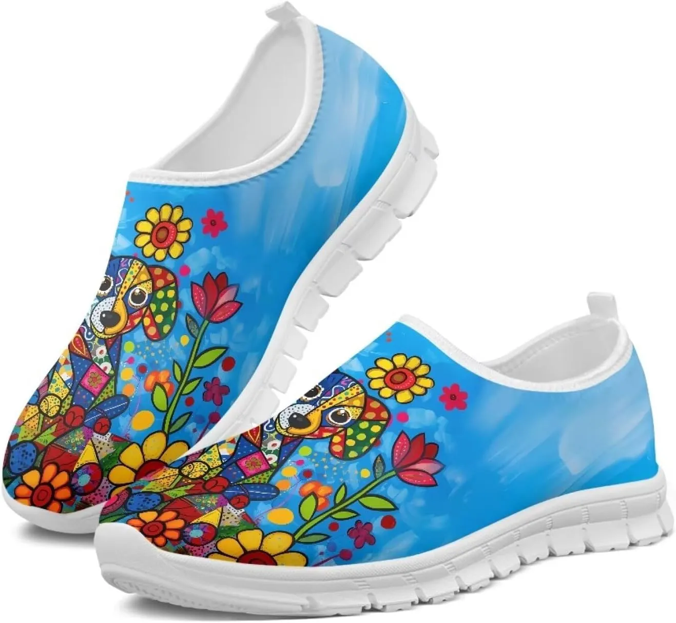Women's Animals Sneaker Casual Lightweight Anti-Skid Outdoor Shoes Cozy Low-Top Slip On Holiday Running Sneaker for Ladies US 5.5-11.5