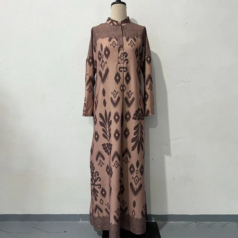 Womens Graceful Long-Sleeve Maxi Dress