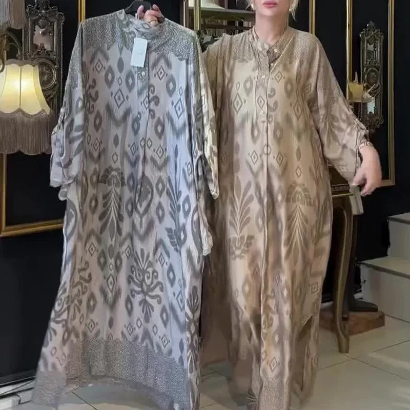 Womens Graceful Long-Sleeve Maxi Dress