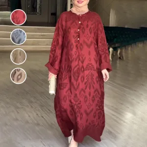 Womens Graceful Long-Sleeve Maxi Dress