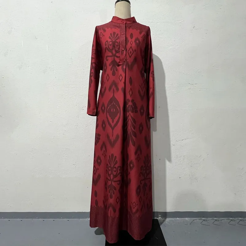 Womens Graceful Long-Sleeve Maxi Dress