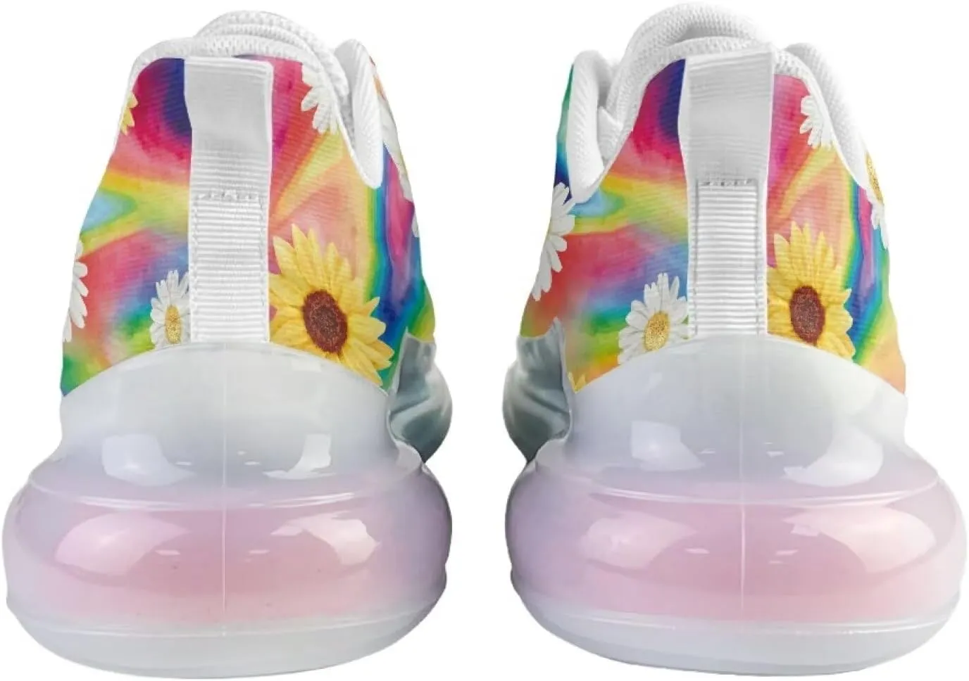 Women's Rainbow Sneaker Cozy Lightweight Air Cushion Footwear Travel Sneaker Breathable Anti-Slip Walking Shoes for Women US 6-11