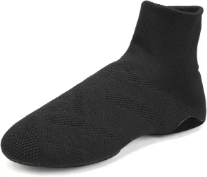 YKXLM Women Standard Practice Social Dance Sneaker Beginner Dance Practice Shoes for Women Low Heel Ballroom,Black,1" Heel,5 US
