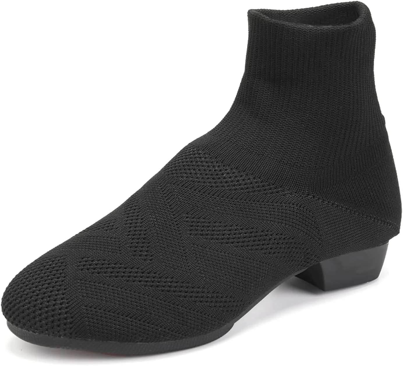 YKXLM Women Standard Practice Social Dance Sneaker Beginner Dance Practice Shoes for Women Low Heel Ballroom,Black,1" Heel,8 US